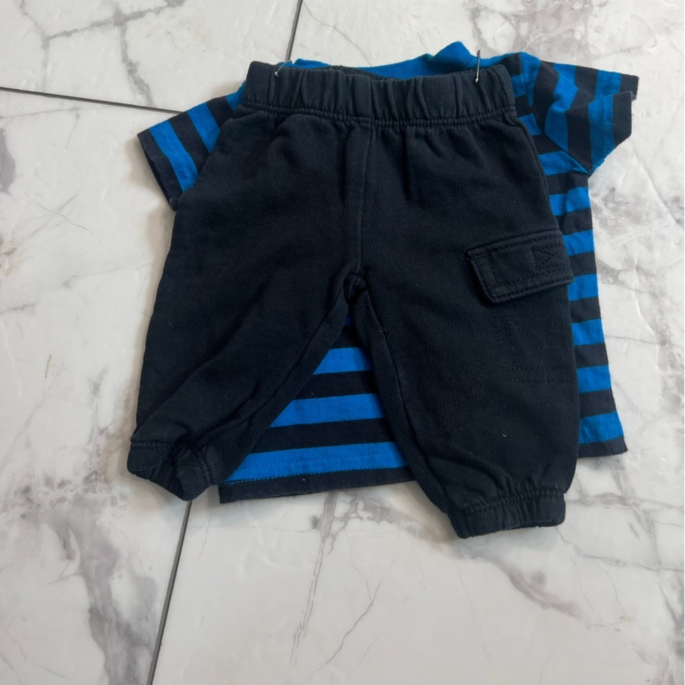 Carter's Blue and Black Striped Kids Matching Set - Picture 3 of 3